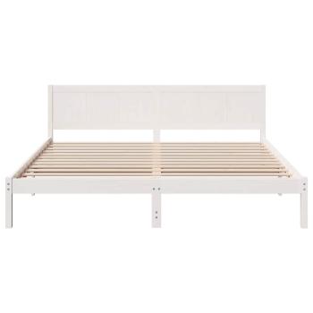 Bettgestell Weiß 200 x 200 cm Massivholz Kiefer