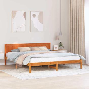 ARDEBO.de - Bettgestell Braun 200 x 200 cm Massivholz Kiefer