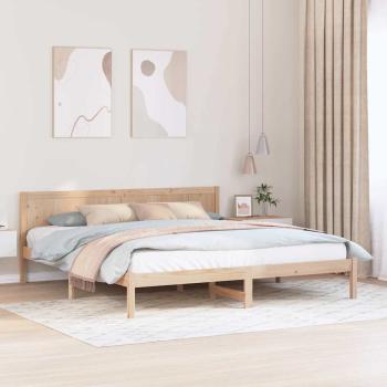 ARDEBO.de - Bettgestell Braun 180 x 200 cm Massivholz Kiefer