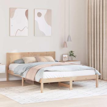 ARDEBO.de - Bettgestell Braun 140 x 200 cm Massivholz Kiefer
