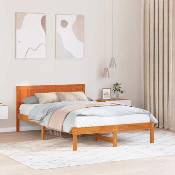 ARDEBO.de - Bettgestell Braun 120 x 200 cm Massivholz Kiefer