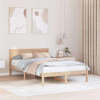 ARDEBO.de - Bettgestell Braun 140 x 190 cm Massivholz Kiefer