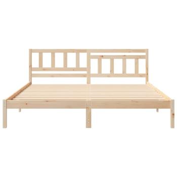 Bettrahmen mit Kopfteil Braun 200 x 200 cm Massives Kiefernholz
