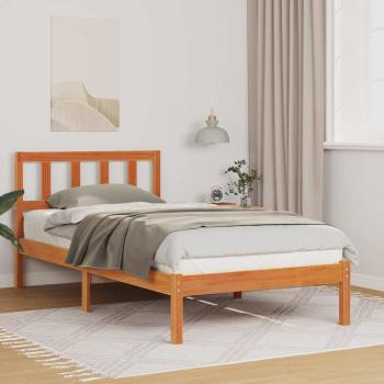 ARDEBO.de - Bettrahmen Wachsbraun 100 x 200 cm Massives Kiefernholz
