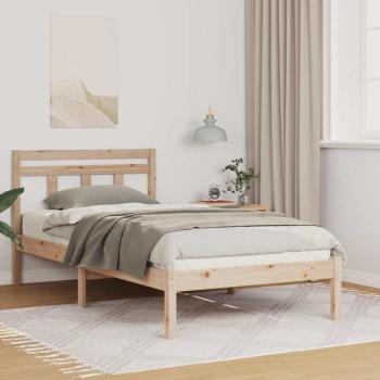 ARDEBO.de - Bettrahmen Braun 75 x 190 cm Massives Kiefernholz