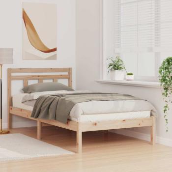Bettrahmen Braun 75 x 190 cm Massives Kiefernholz
