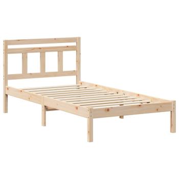 Bettrahmen Braun 75 x 190 cm Massives Kiefernholz