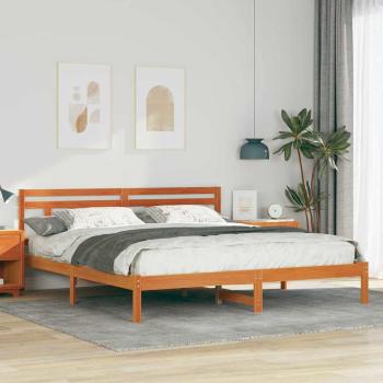 ARDEBO.de - Bettrahmen Braun 200 x 200 cm Massives Kiefernholz