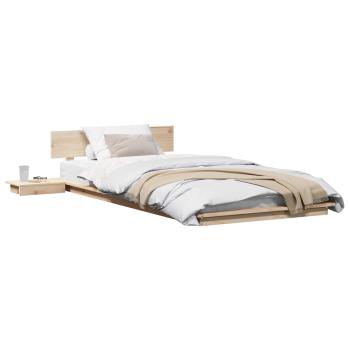 Bettgestell mit Kopfteil mit Speicher Braun 90 x 200 cm Holz