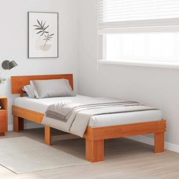 Bettrahmen Wachsbraun 75 x 190 cm Massives Kiefernholz