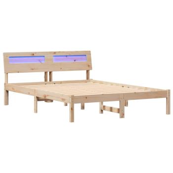 Bettrahmen mit Kopfteil Braun 120 x 200 cm Massives Kiefernholz