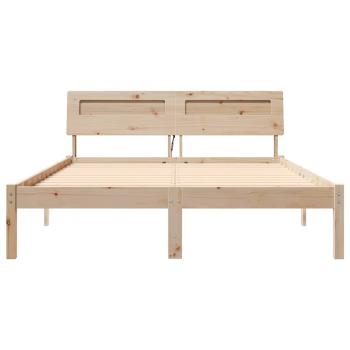 Bettrahmen mit Kopfteil Braun 120 x 190 cm Massives Kiefernholz