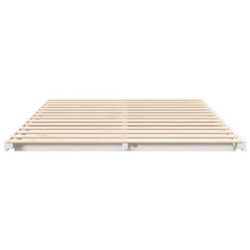 Bettrahmen Weiß 160 x 220 cm Massives Kiefernholz