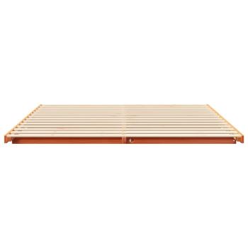 Bettrahmen Wachsbraun 200 x 220 cm Massives Kiefernholz
