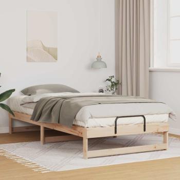 ARDEBO.de - Bettrahmen Braun 100 x 200 cm Massives Kiefernholz