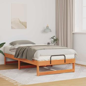 ARDEBO.de - Bettrahmen Braun 90 x 200 cm Massives Kiefernholz