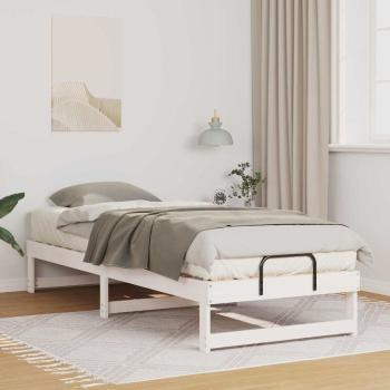 ARDEBO.de - Bettrahmen Weiß 80 x 200 cm Massives Kiefernholz