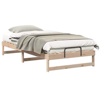 Bettrahmen Braun 100 x 210 cm Massives Kiefernholz