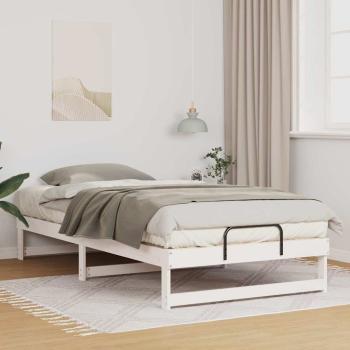 ARDEBO.de - Bettrahmen Weiß 100 x 210 cm Massives Kiefernholz