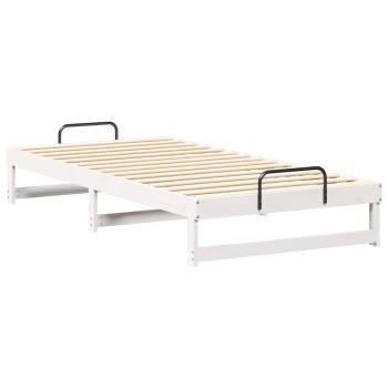 Bettrahmen Weiß 100 x 210 cm Massives Kiefernholz