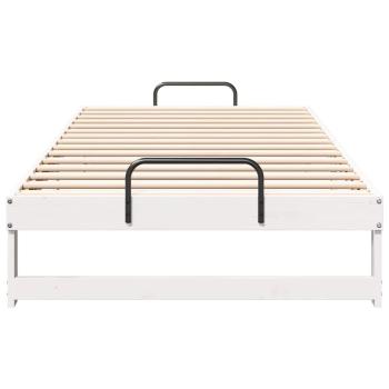 Bettrahmen Weiß 100 x 210 cm Massives Kiefernholz