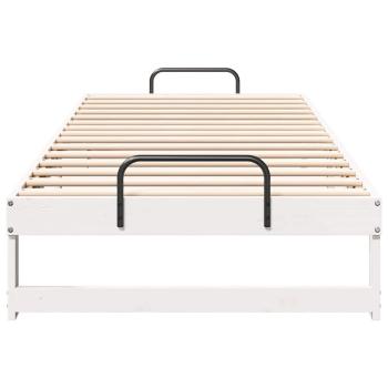 Bettrahmen Weiß 80 x 220 cm Massives Kiefernholz