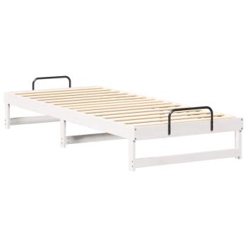 Bettrahmen Weiß 90 x 220 cm Massives Kiefernholz