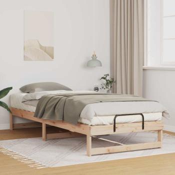ARDEBO.de - Bettrahmen Braun 100 x 220 cm Massives Kiefernholz