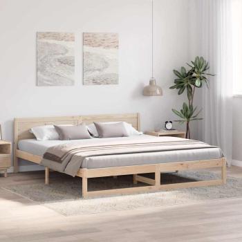 Bettrahmen mit Kopfteil Natur 200 x 200 cm Massives Kiefernholz