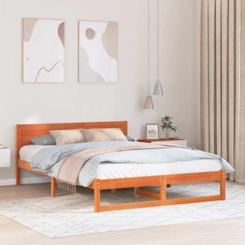 ARDEBO.de - Bettrahmen Wachsbraun 140 x 200 cm Massives Kiefernholz
