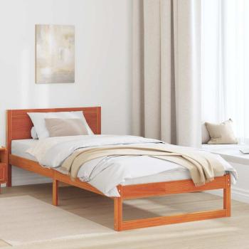 ARDEBO.de - Bettrahmen Wachsbraun 90 x 190 cm Massives Kiefernholz