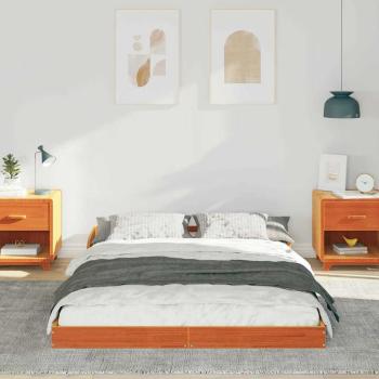 Bettrahmen Wachsbraun 140 x 190 cm Massives Kiefernholz