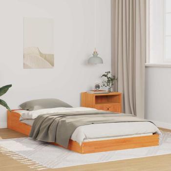 ARDEBO.de - Bettrahmen Wachsbraun 100 x 220 cm Massives Kiefernholz