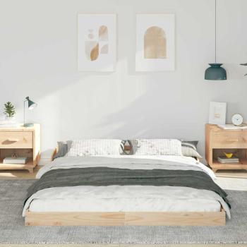 Bettrahmen Braun 140 x 220 cm Massives Kiefernholz