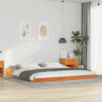 ARDEBO.de - Bettrahmen Wachsbraun 200 x 220 cm Massives Kiefernholz