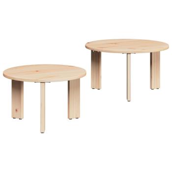 ARDEBO.de - Couchtisch 2 stk. Natur 47,5 x 47,5 x 27 cm Massivholz Kiefer
