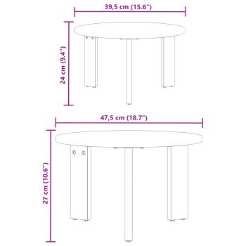 Couchtisch 2 stk. Natur 47,5 x 47,5 x 27 cm Massivholz Kiefer