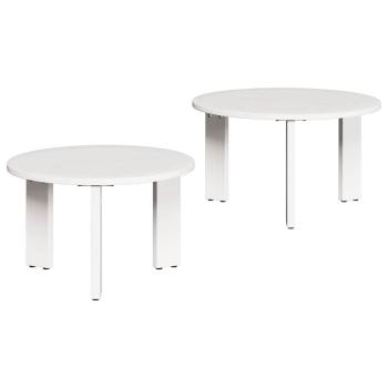 Couchtisch 2 stk. Weiß 47,5 x 47,5 x 27 cm Massivholz Kiefer