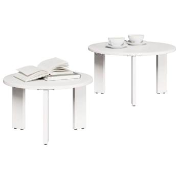 Couchtisch 2 stk. Weiß 47,5 x 47,5 x 27 cm Massivholz Kiefer