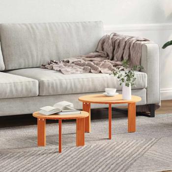ARDEBO.de - Couchtisch 2 stk. Wachsbraun 47,5 x 47,5 x 27 cm