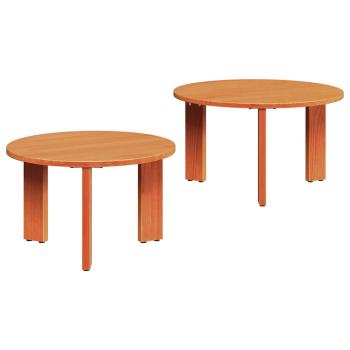 Couchtisch 2 stk. Wachsbraun 47,5 x 47,5 x 27 cm