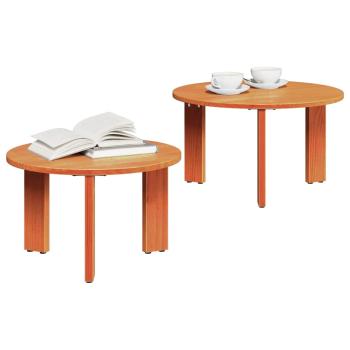 Couchtisch 2 stk. Wachsbraun 47,5 x 47,5 x 27 cm