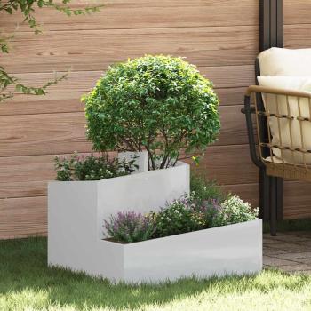 ARDEBO.de - Garten-Pflanzgefäß Silber 60 x 60 x 50 cm Verzinkter Stahl