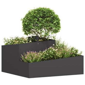 Garten-Pflanzgefäß Schwarz 80 x 80 x 50 cm Kaltgewalzter Stahl