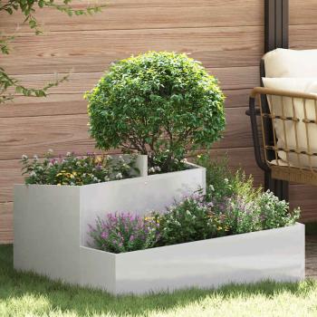 ARDEBO.de - Garten-Pflanzgefäß Silber 80 x 80 x 50 cm Edelstahl