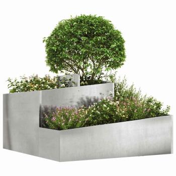 Garten-Pflanzgefäß Silber 80 x 80 x 50 cm Edelstahl