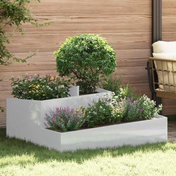 ARDEBO.de - Garten-Pflanzgefäß Silber 100 x 100 x 50 cm Verzinkter Stahl