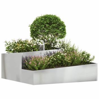 Garten-Pflanzgefäß Silber 100 x 100 x 50 cm Verzinkter Stahl