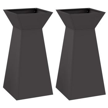Säulen Pflanzer 2 stk. Schwarz 35 x 35 x 73 cm