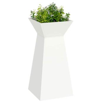 Säulen Pflanzer 2 stk. Weiß 35 x 35 x 73 cm Kaltgewalzter Stahl